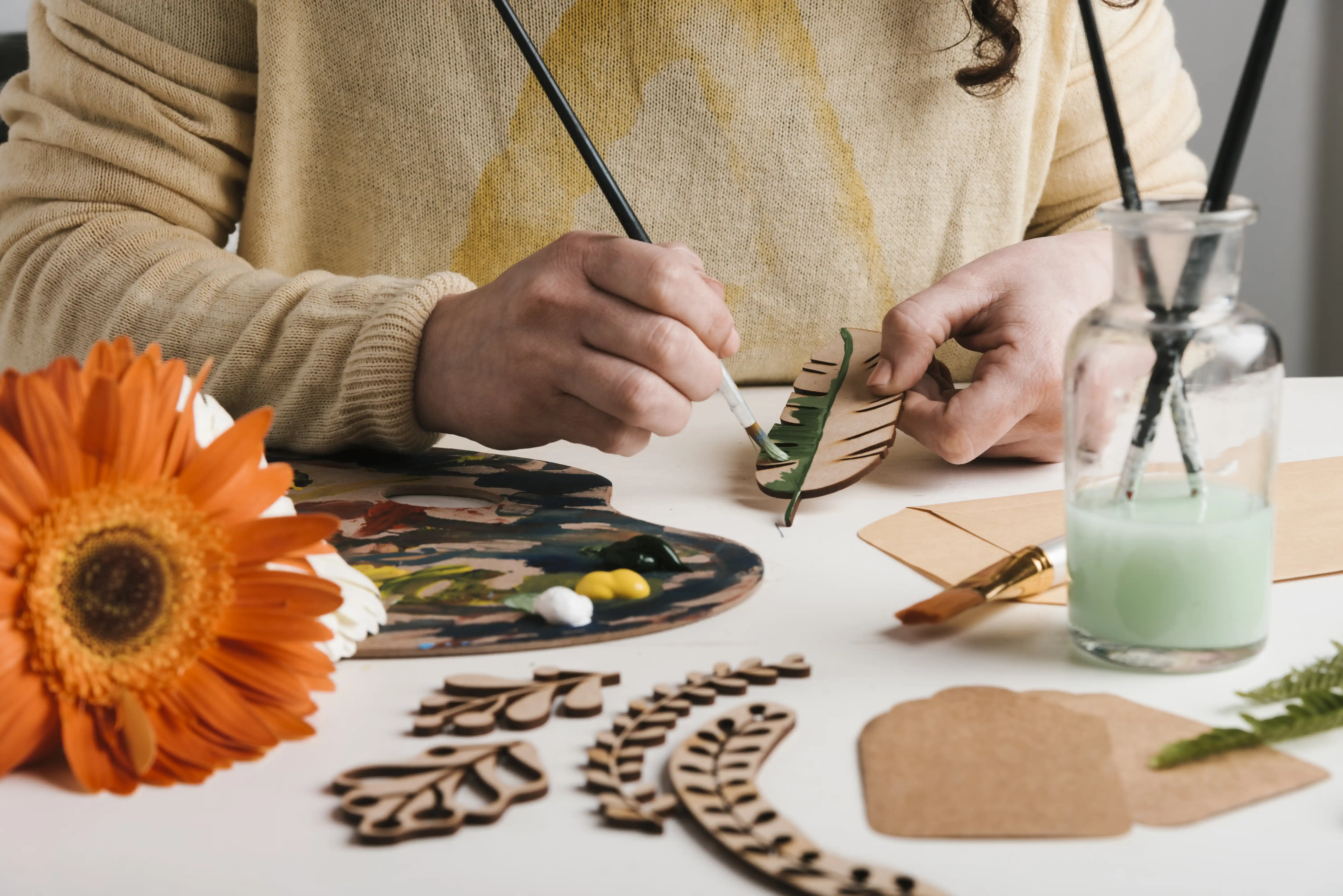 Women artisans working on traditional handicrafts